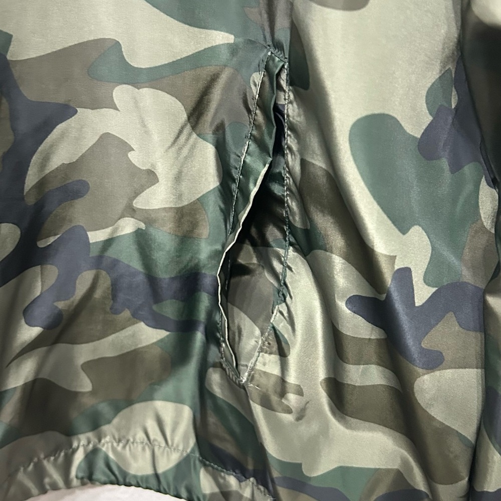 Printed and Solid Popover Windbreaker Jacket - Picture 8 of 9